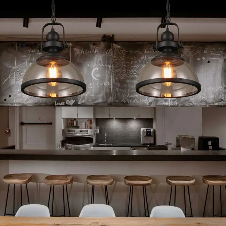 Modern Industrial Style Dome Glass Pendant Lamp KL318
