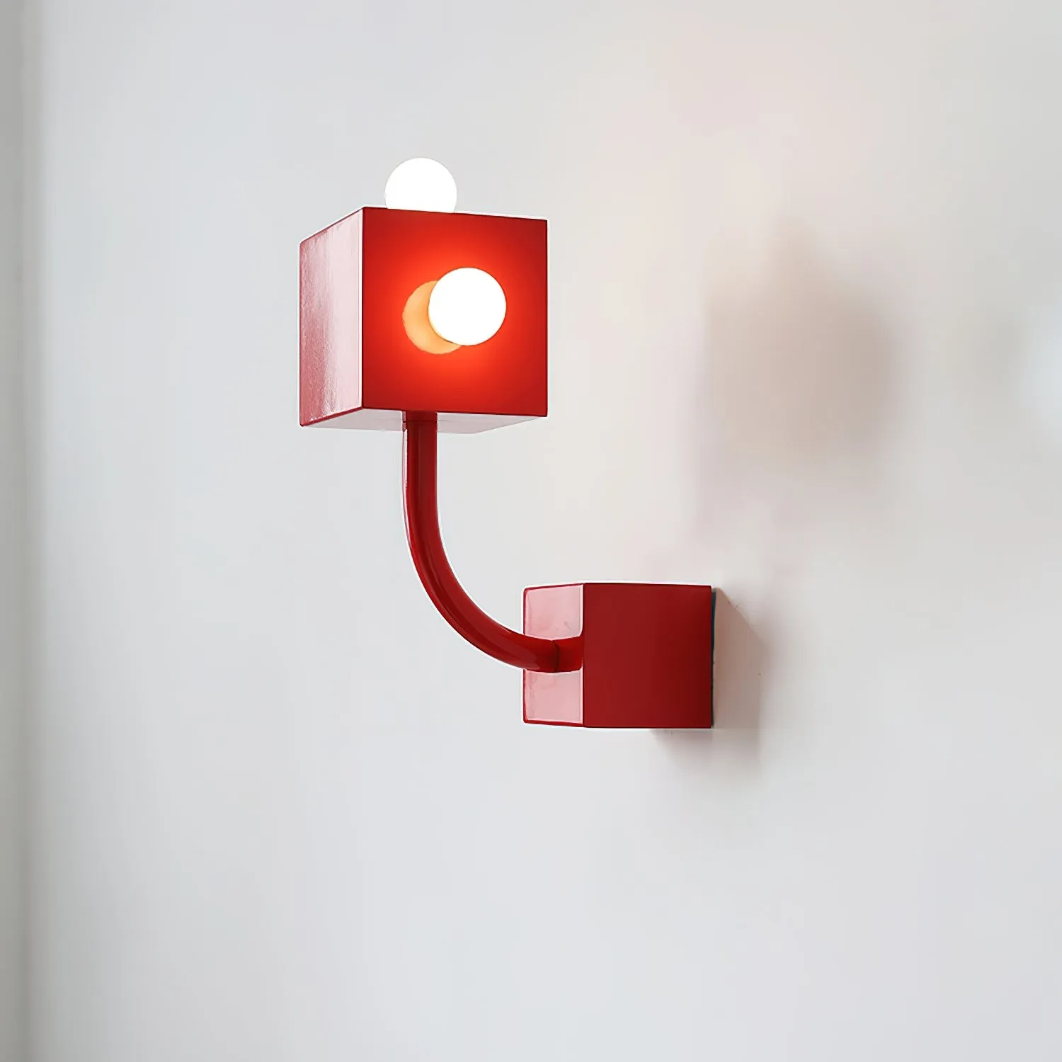 Red Cube Metal Wall Lamp KL602