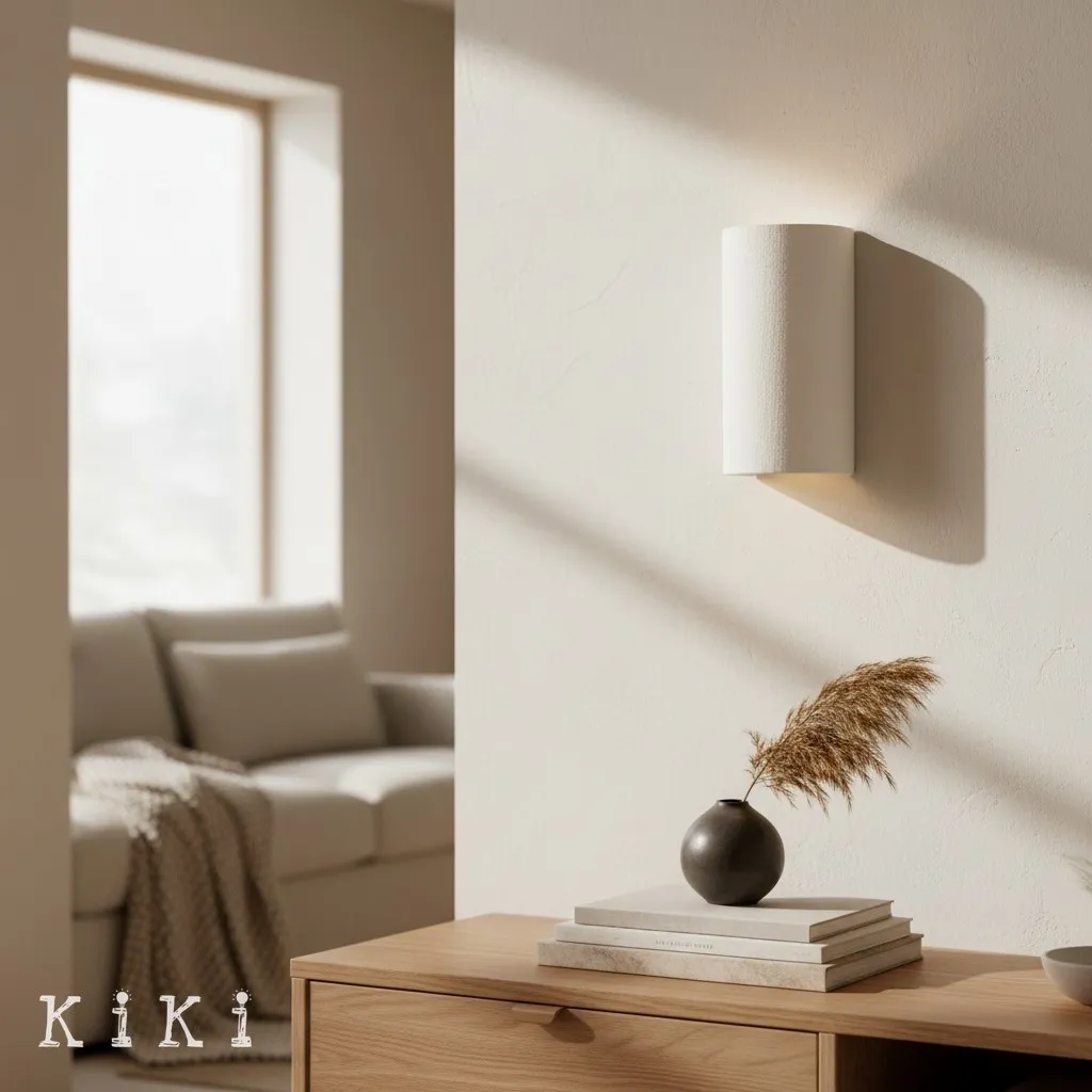 Linbron Minimalist Natural Linen Wall Sconce for Bedroom and Hallway KL2039