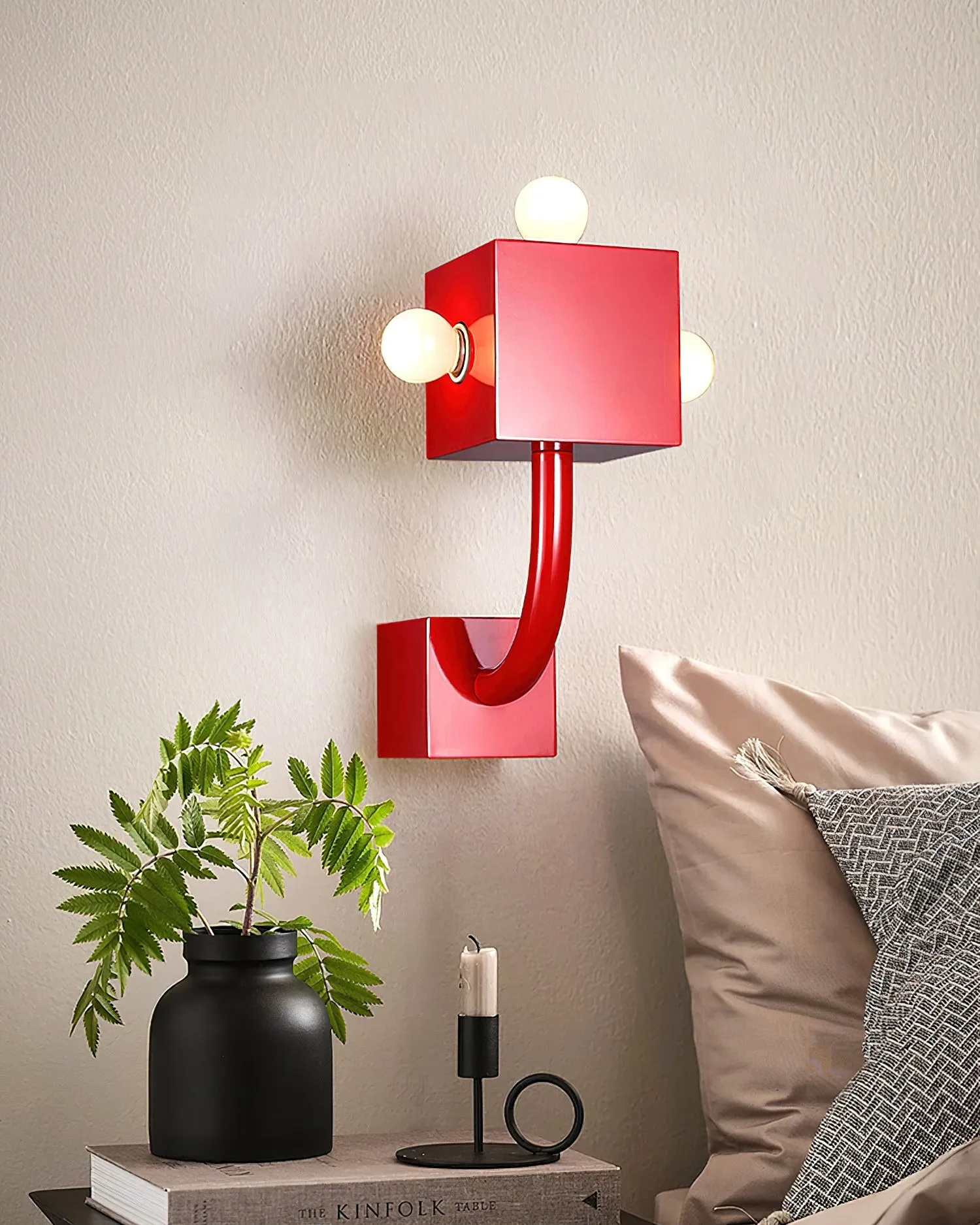 Red Cube Metal Wall Lamp KL602