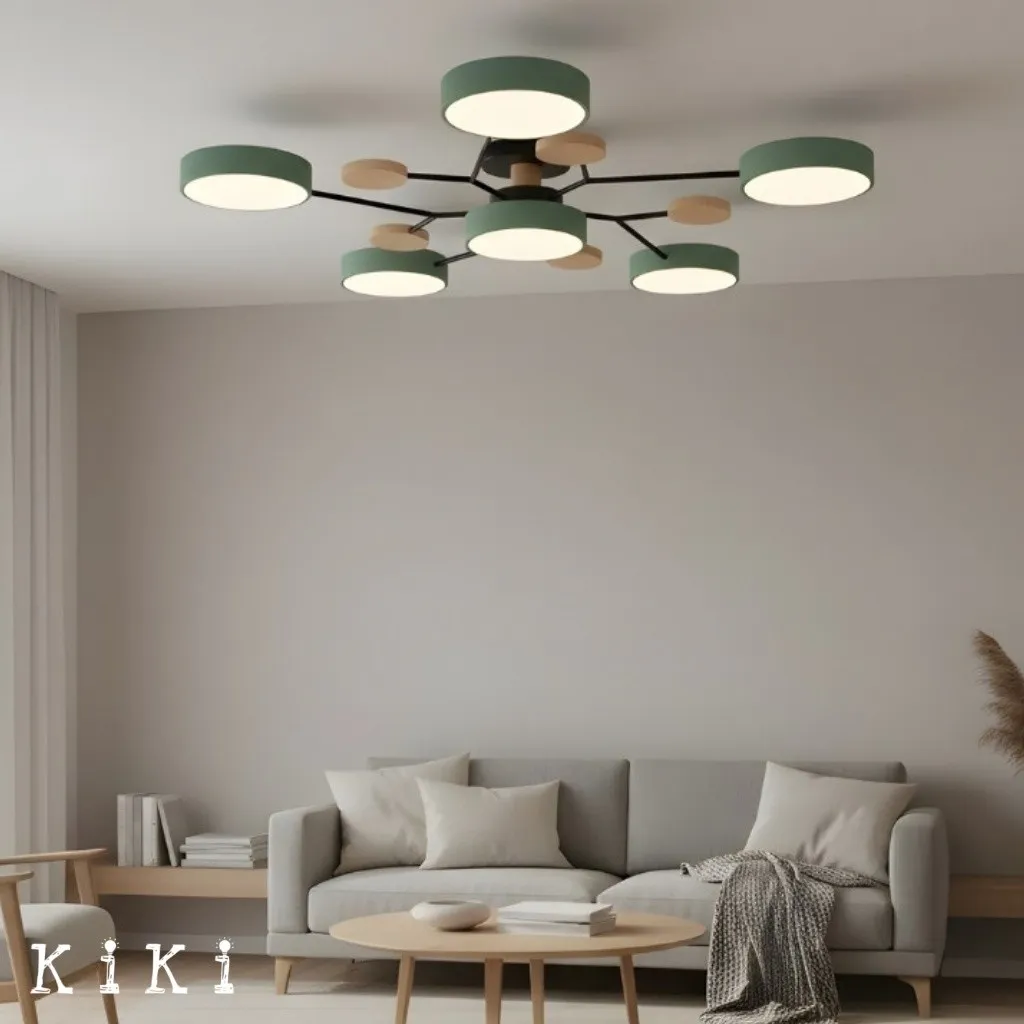 Nordic LED Branched Circle Wooden Ceiling Light KL39