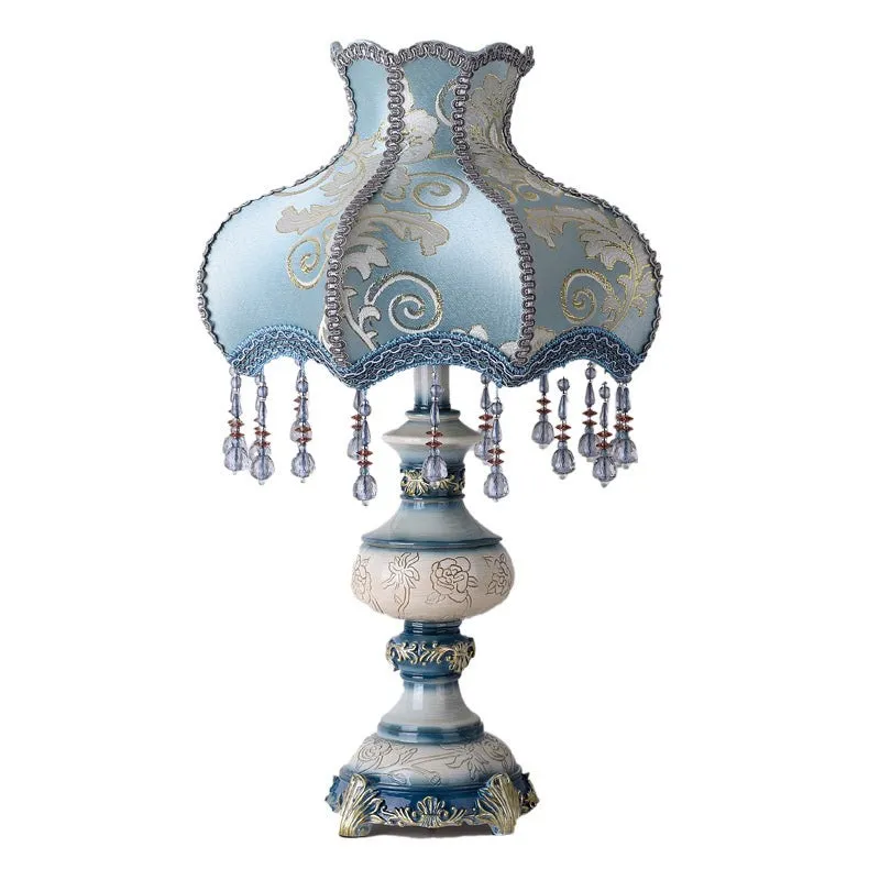 Carved Vase Base Floral Lampshade Table Lamp KL701