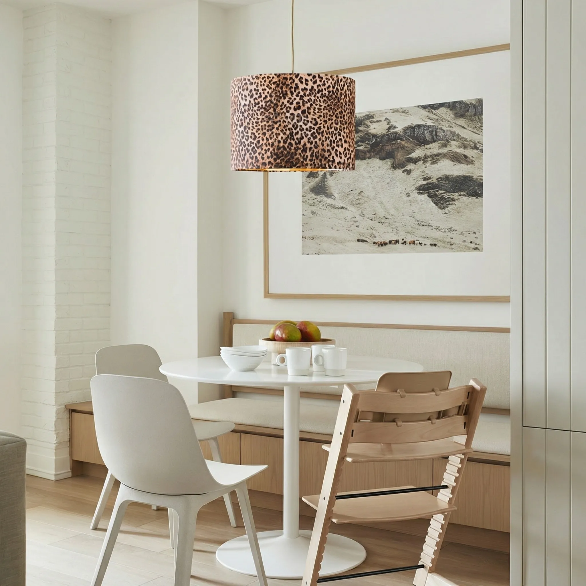 Wildlux Leopard Pattern Statement Drum Lampshade - Decorative Fabric Shade for Home Interiors KL2264