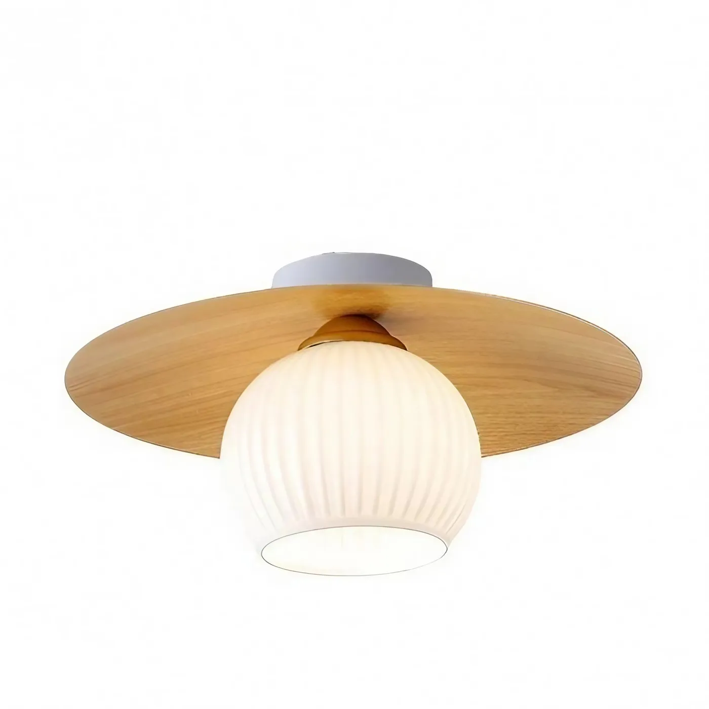 Nordic Ribbed Glass Dome Ceiling Light KL156
