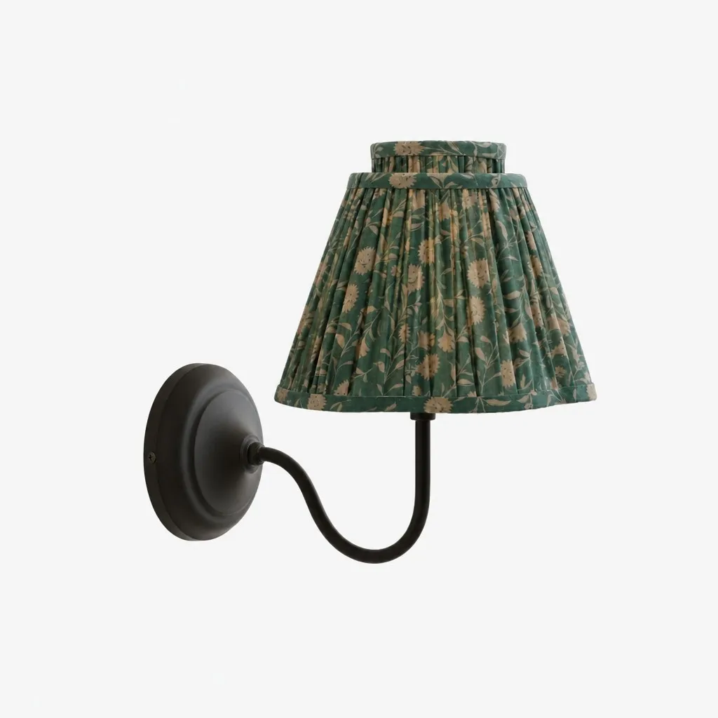 Solmire Contemporary Wall Light - Tailored Fabric Metal Wall Fixture for Bedroom and Hallway A23