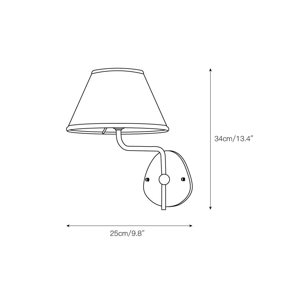 Kulo Classic Brass Wall Lamp – Modern Fabric Shade Wall Sconce for Bedroom or Hallway KL1533