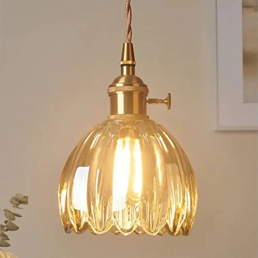 Vintage Glass Flower Pendant Light KL61