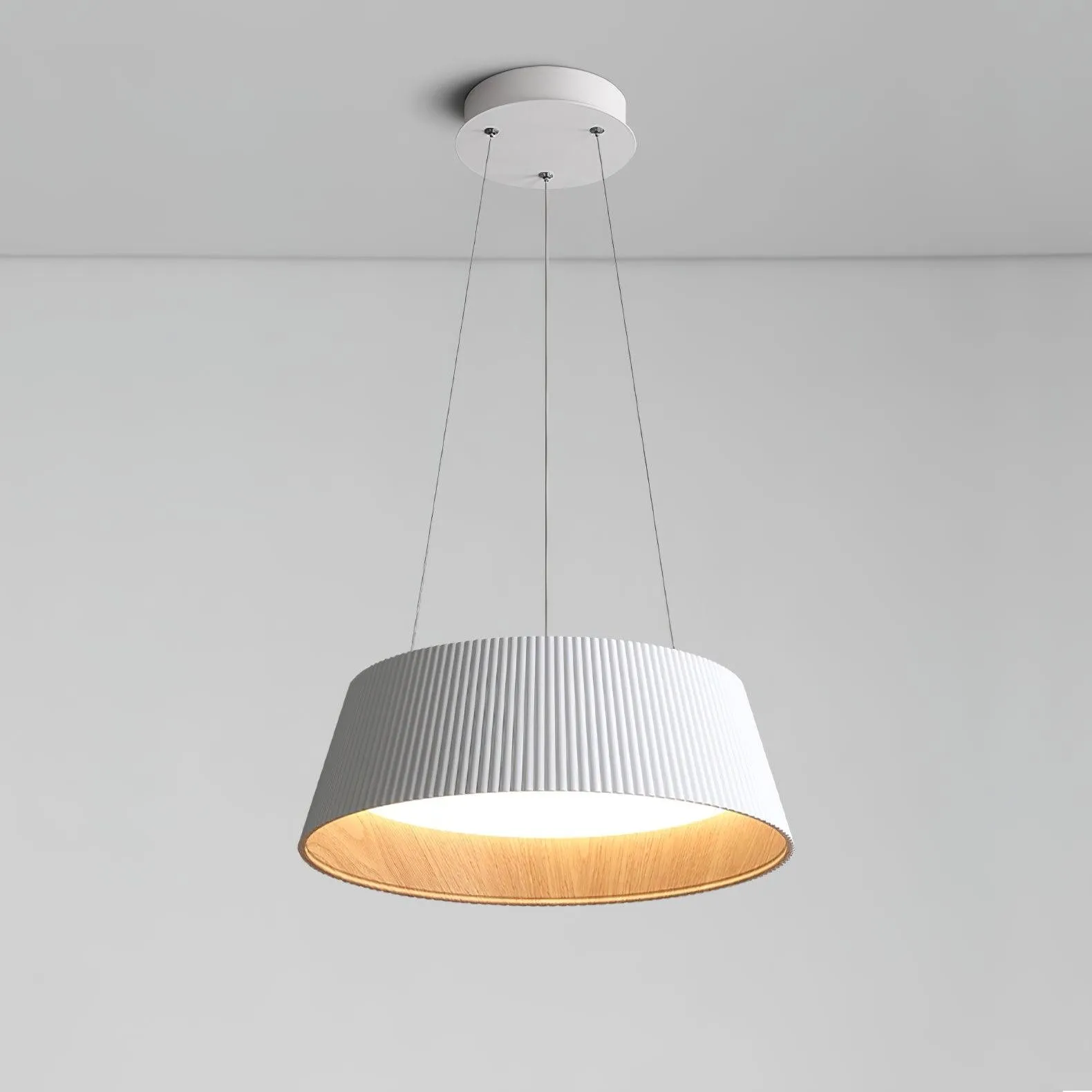 Minimalist Corrugated Lampshade Bedroom Pendant Lamp KL334