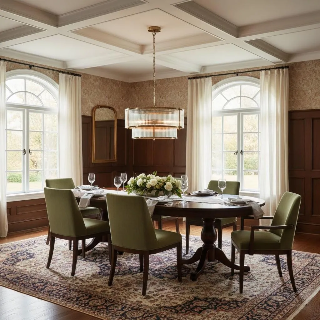 RibGlow Ribbed Glass Pendant Light - Antique Style Pendant Light for Dining Room KL1799