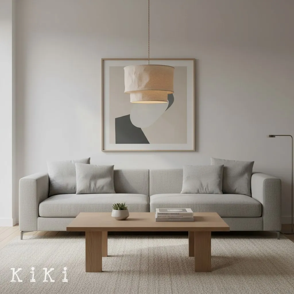 Aeroloom Minimalist Layered Textile Pendant Light for Dining and Lounge Areas KL2086