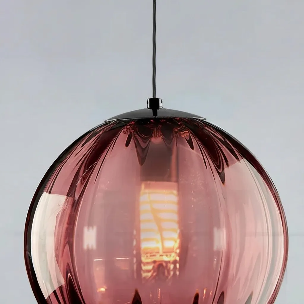 Lunorie Modern Sculptural Glass Globe Pendant Light for Dining Room and Kitchen Lighting KL2131