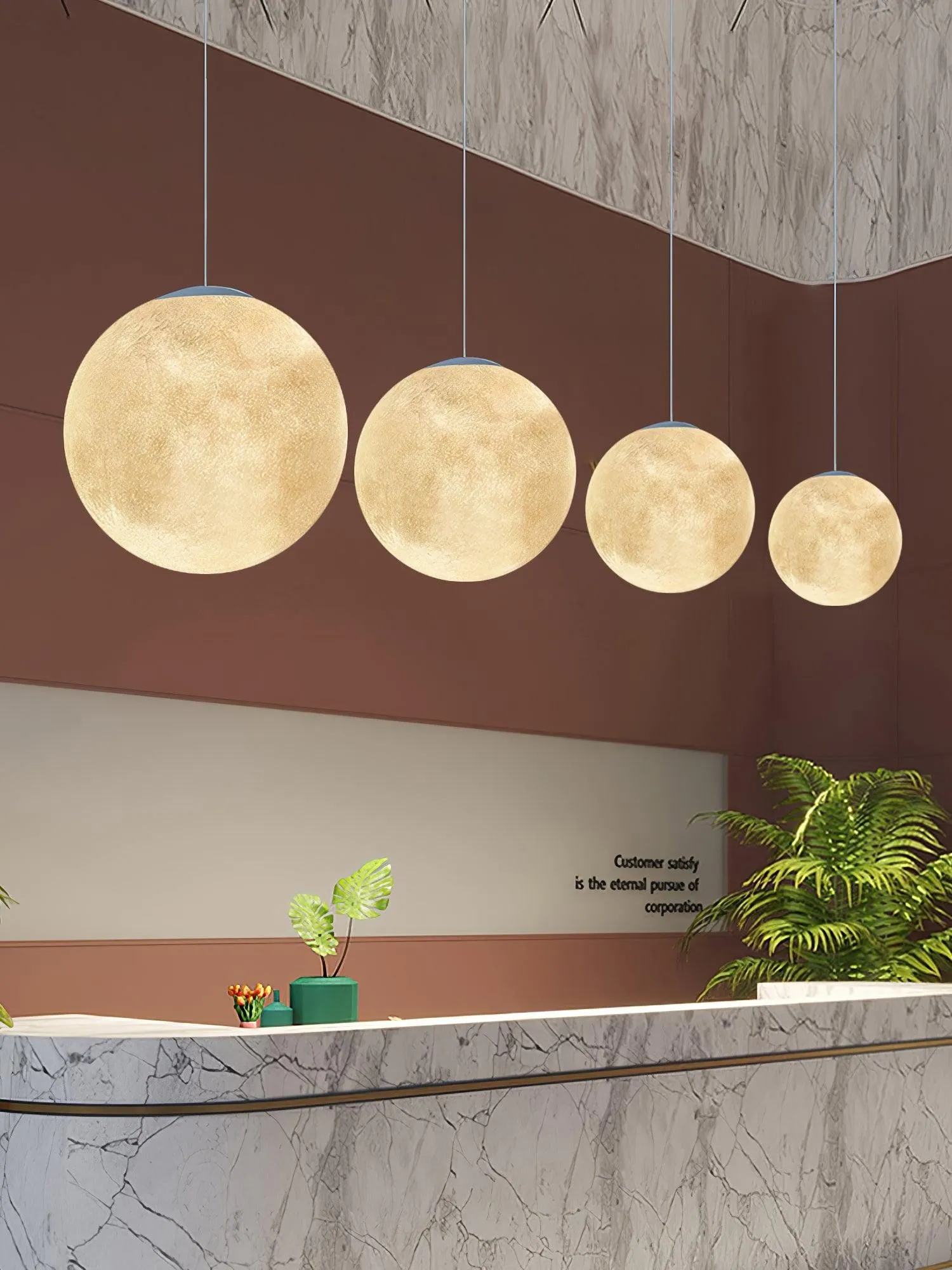 Planetary White Moon Chandelier Suitable For Living Room KL202