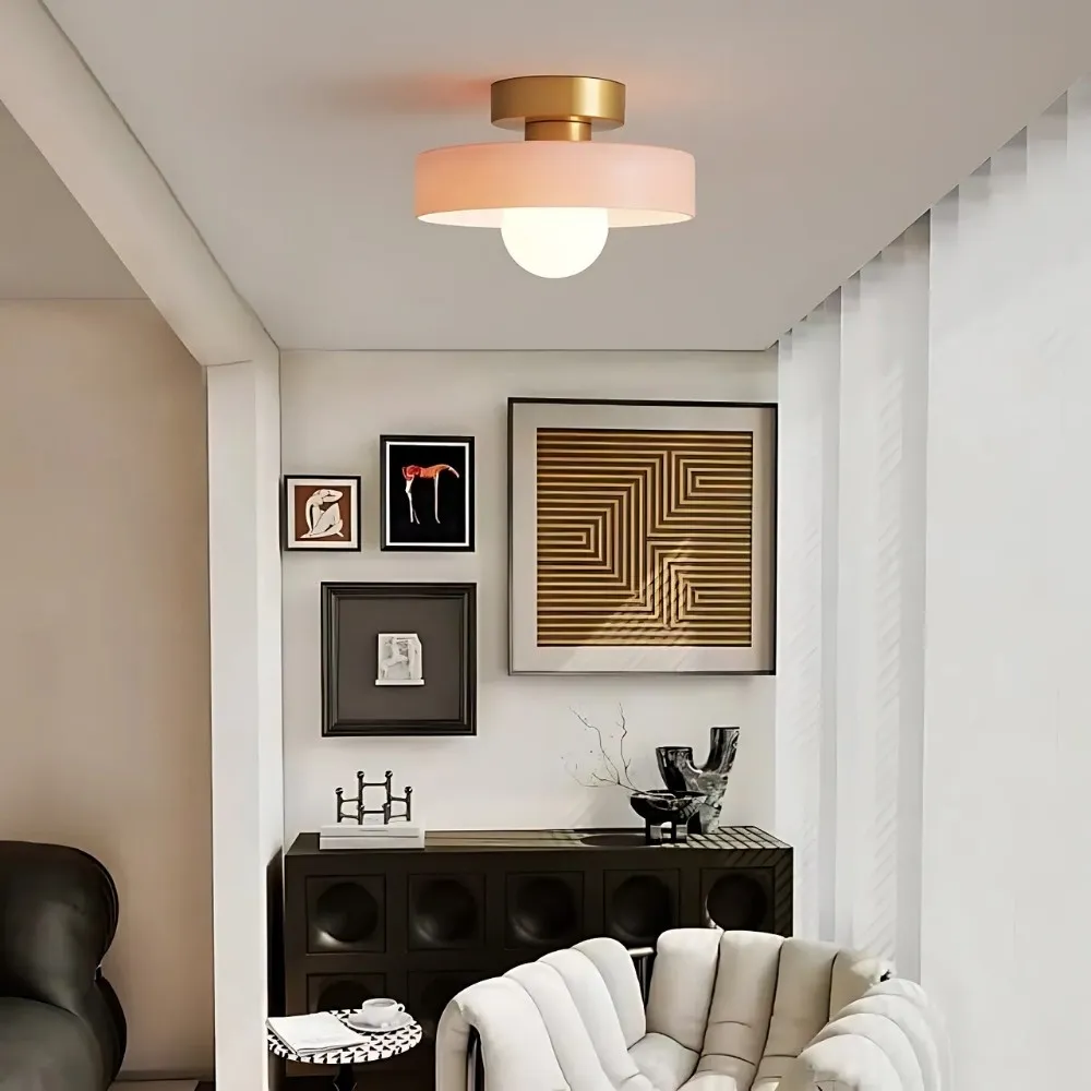 Stained Glass Flush Disc Orb Ceiling Light KL917