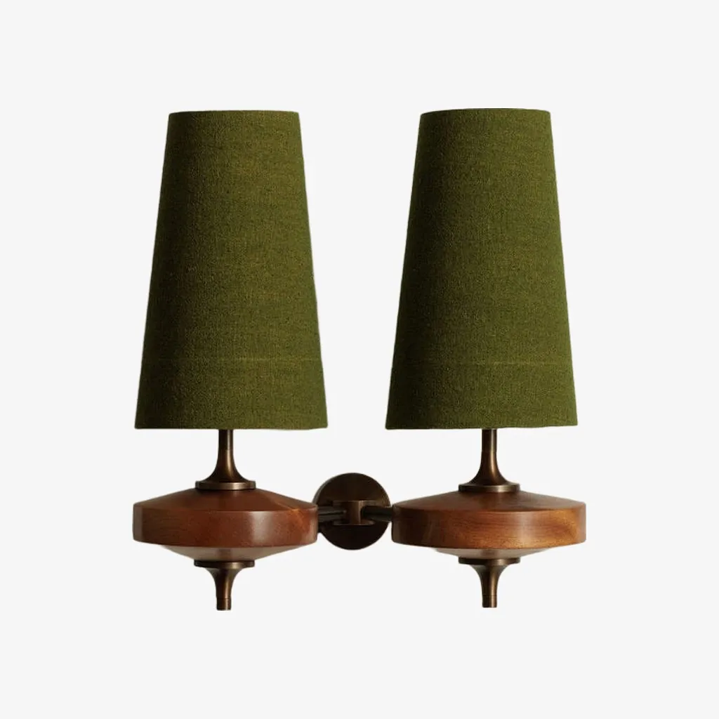 Hour Retro Fabric Shade Wall Sconce – Mid-Century Inspired For Vanity or Bedside KL1176