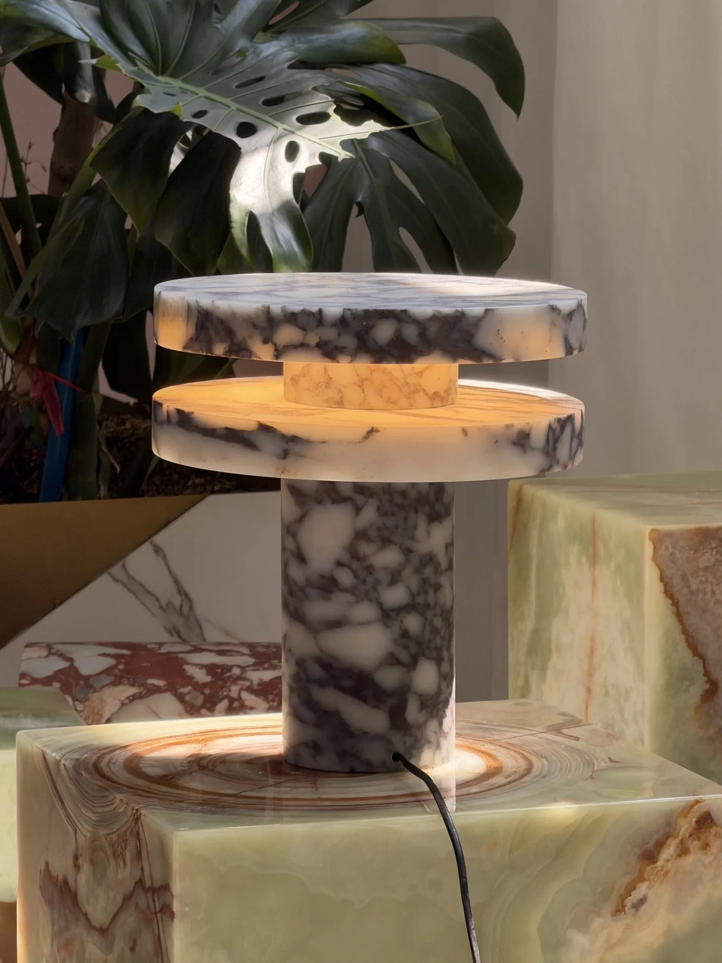Pillar Marble Table Lamp D567