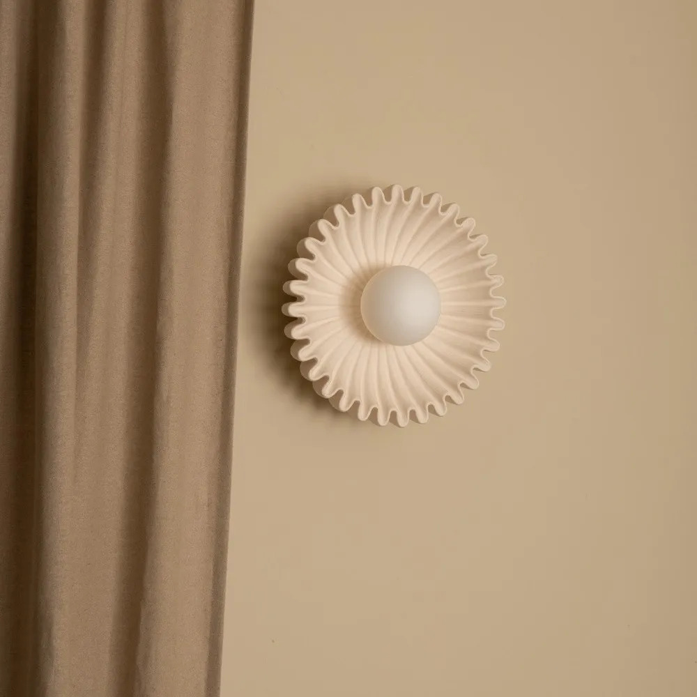 Sculptural Ceramic Wall Sconce – Opal Globe Sconce with Ceramic Finish KL246