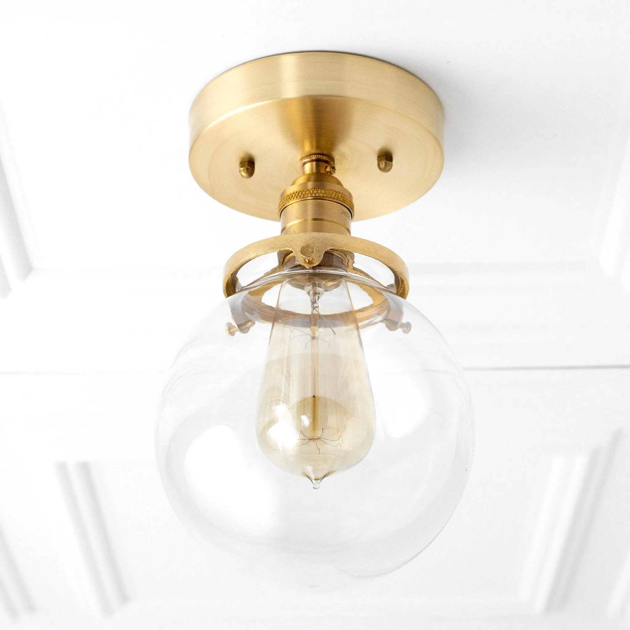 Glorica Glass Retro Globe Ceiling Light - Vintage Industrial Home Lighting KL1488