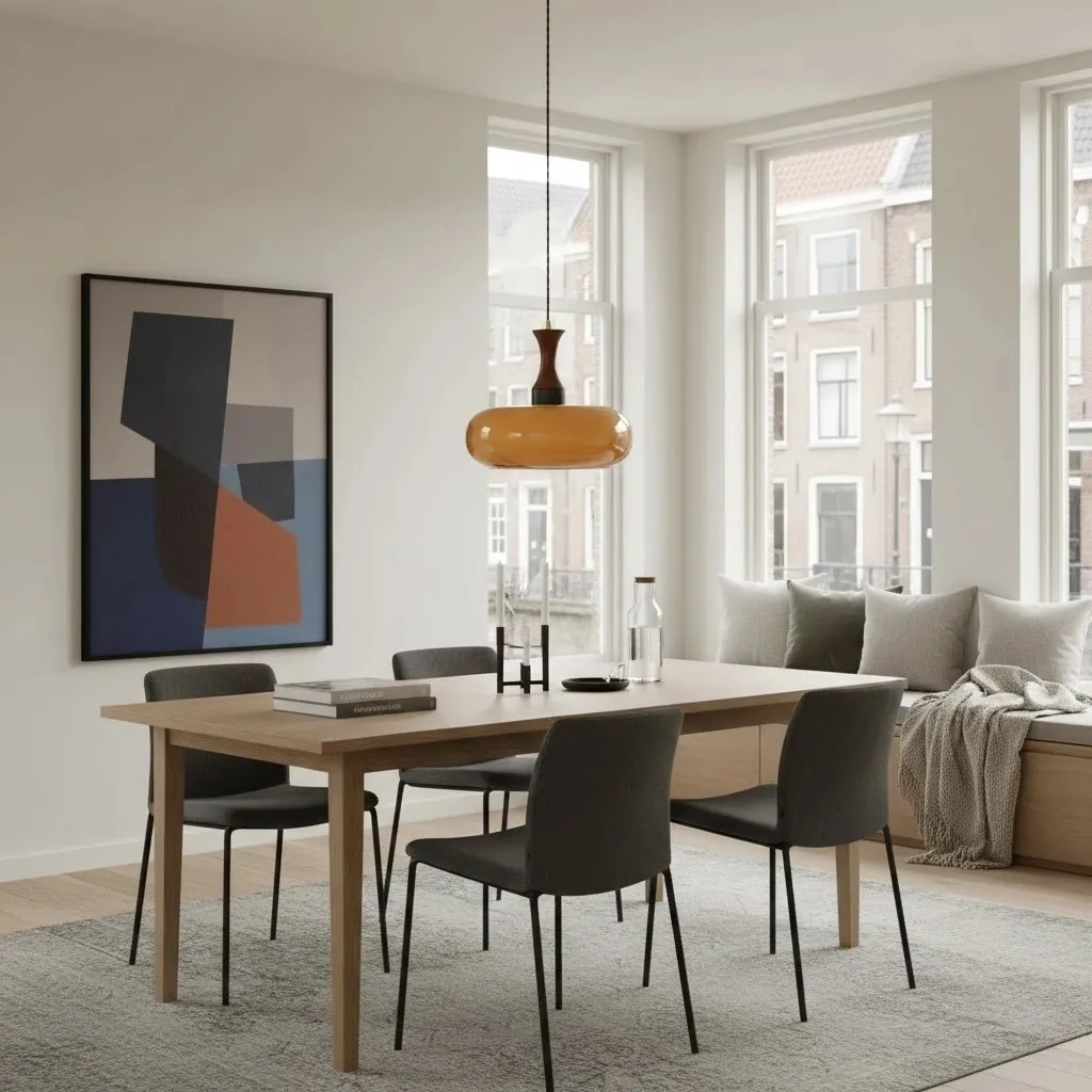 Velora Scandinavian Farmhouse Pendant Light with Glass Shade Modern Plug-In Design KL2315