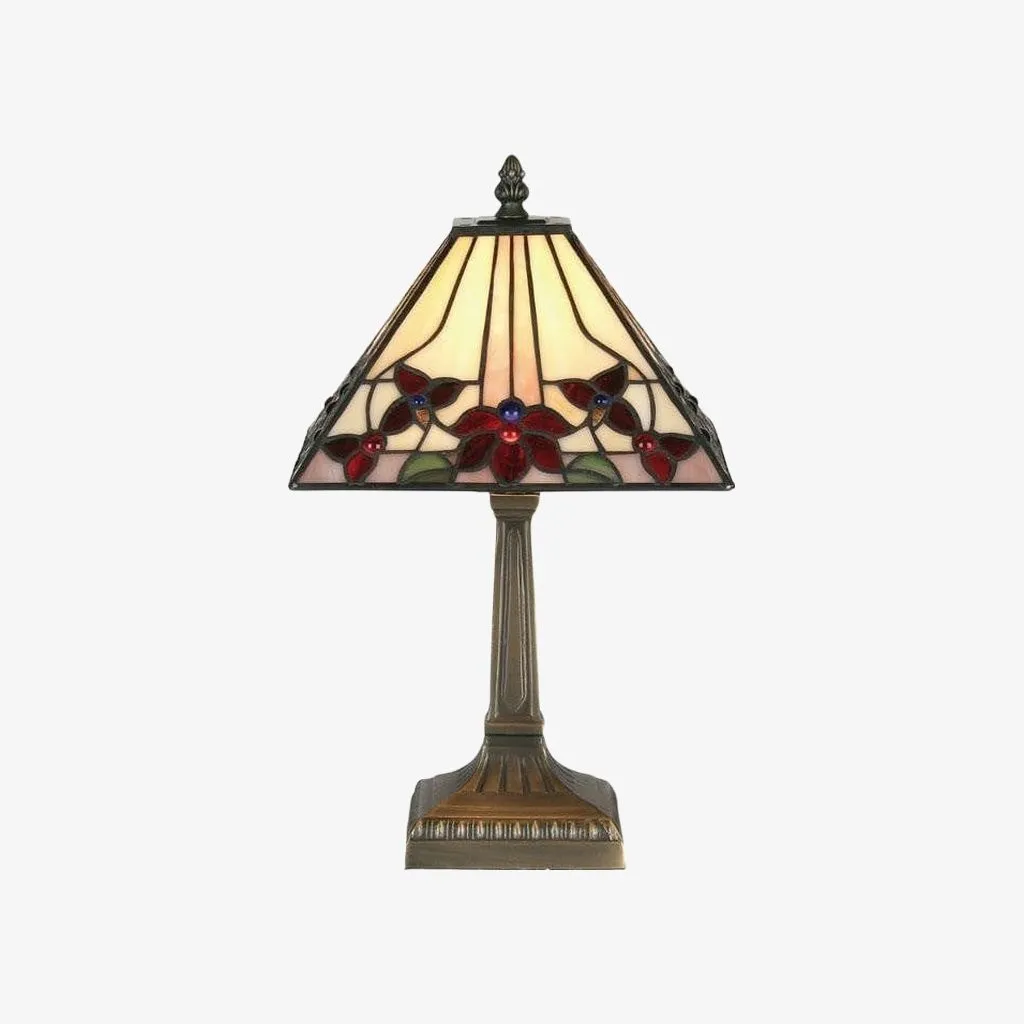 TF Camillo Dragonfly Stained Glass Table Lamp - Art Nouveau Tiffany Style with Scalloped Edge for Living Room and Bedroom KL1913