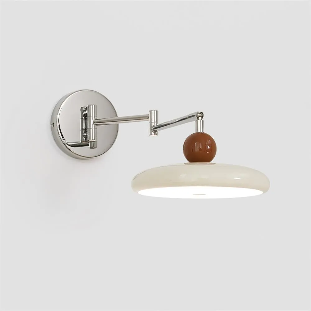 Cream Style Adjustable Swing Arm Disc Reading Wall Lamp KL458