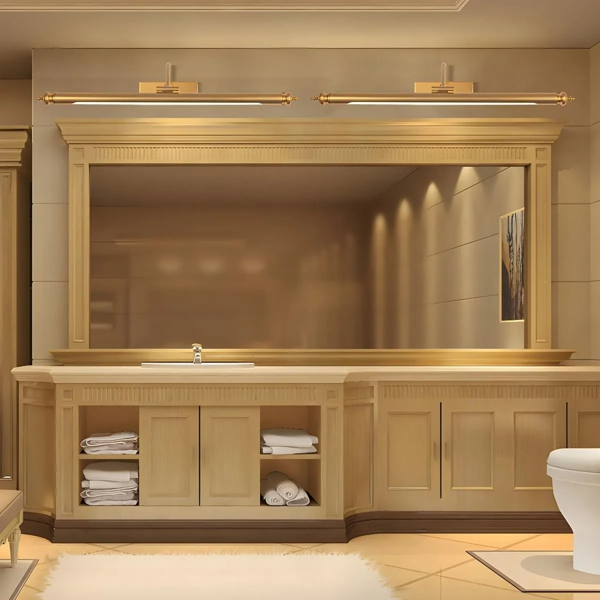 Mirror Front LED Brass Wall Lamp KL352