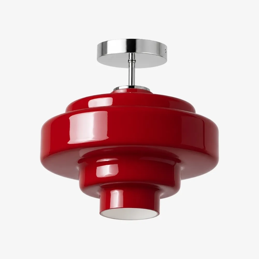 Koloro Glass Ceiling Light - Layered Rounded Design Lampshade for Hallway or Cloakroom A59