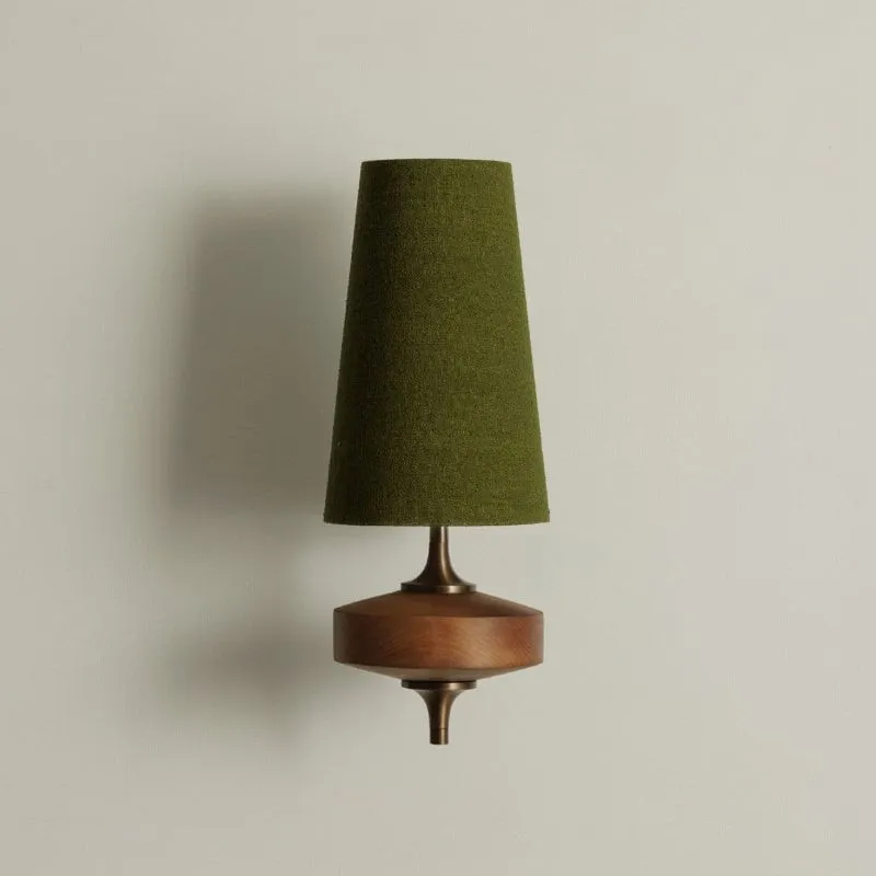 Hour Retro Fabric Shade Wall Sconce – Mid-Century Inspired For Vanity or Bedside KL1176
