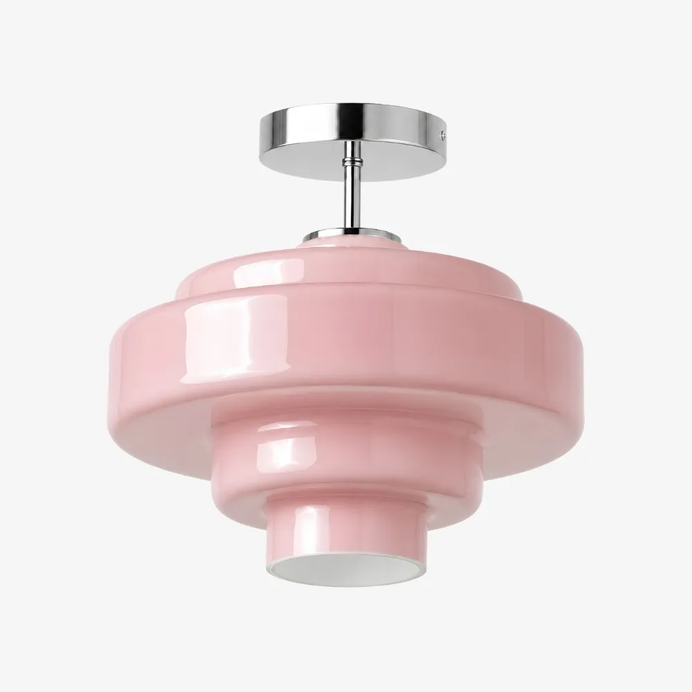 Koloro Glass Ceiling Light - Layered Rounded Design Lampshade for Hallway or Cloakroom A59