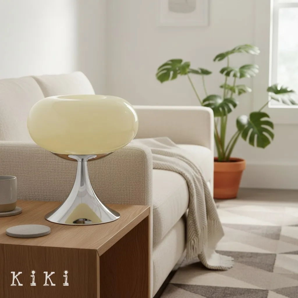 Lollora Apple Metal Glass Table Lamp - Soft Mood Lighting for Nightstand and Study KL128