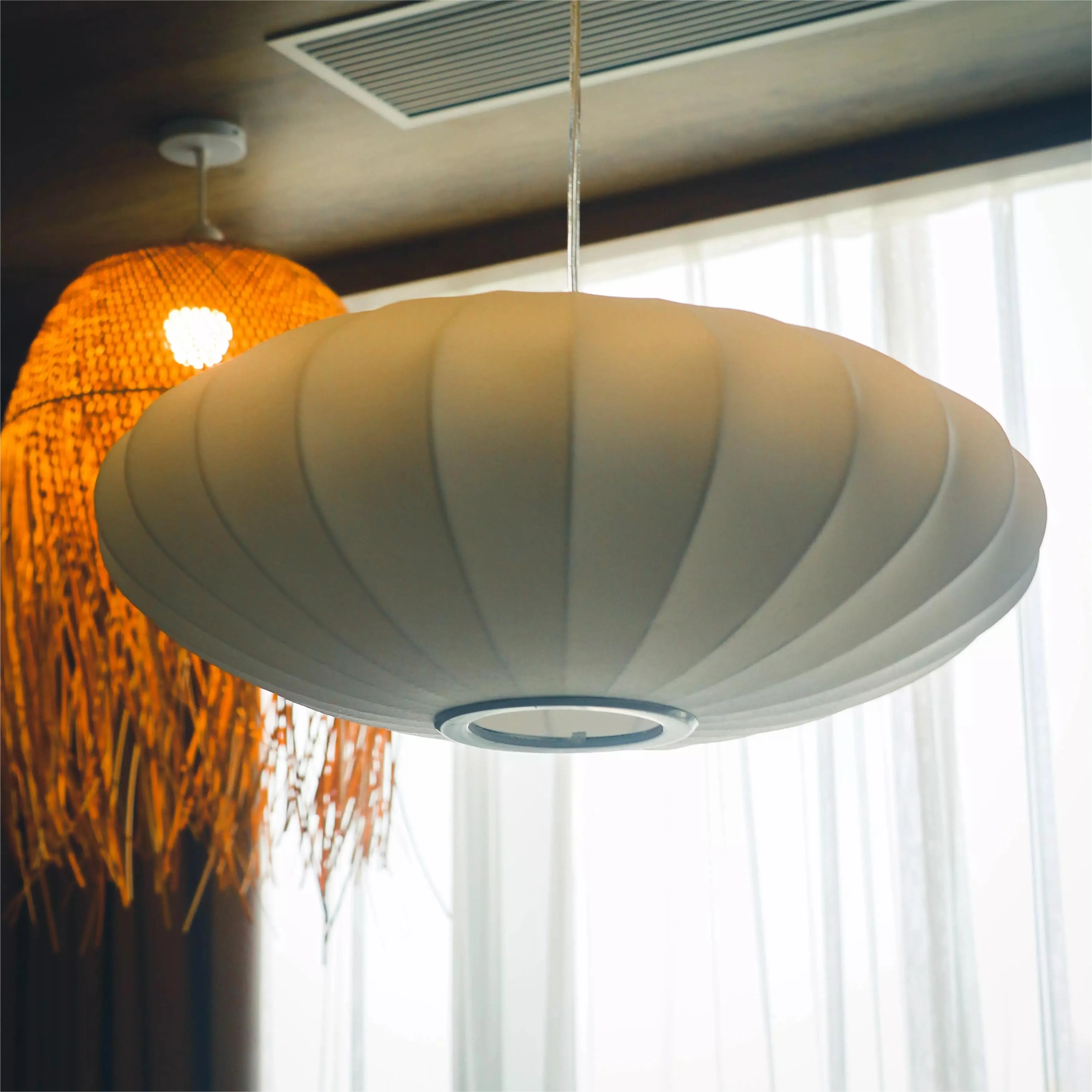 Lightweight Nelson Bubble Pendant Light - Modern Silk Pendant Light for Office or Lounge