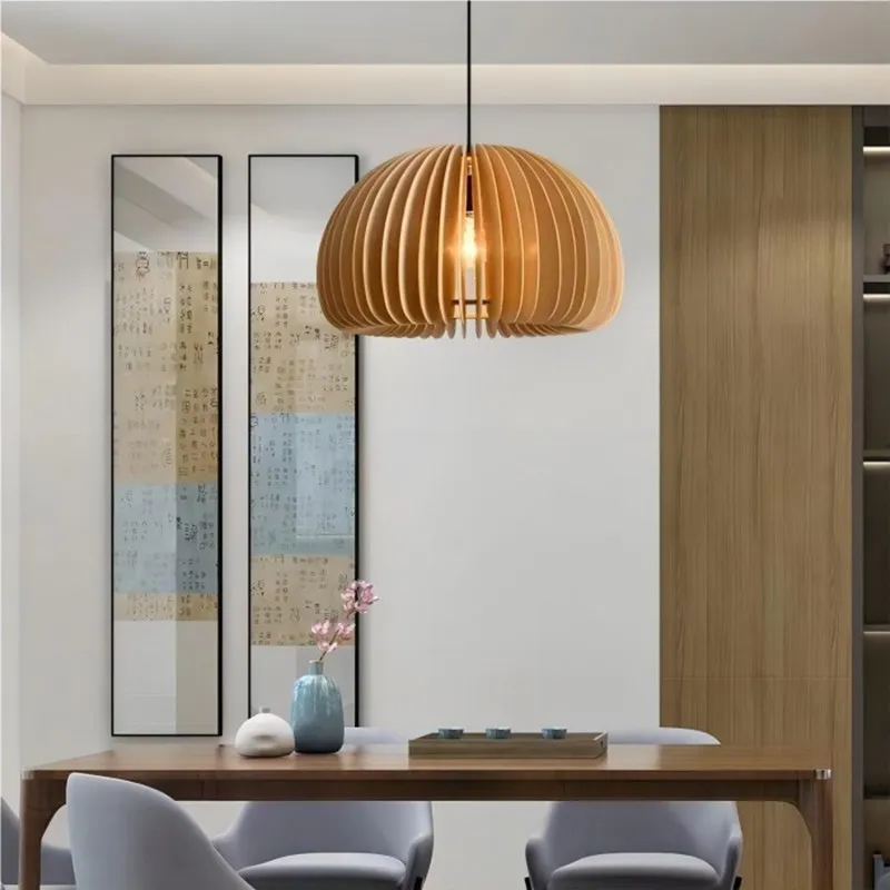 Creative Wooden Pumpkin Pendant Lamp KL112