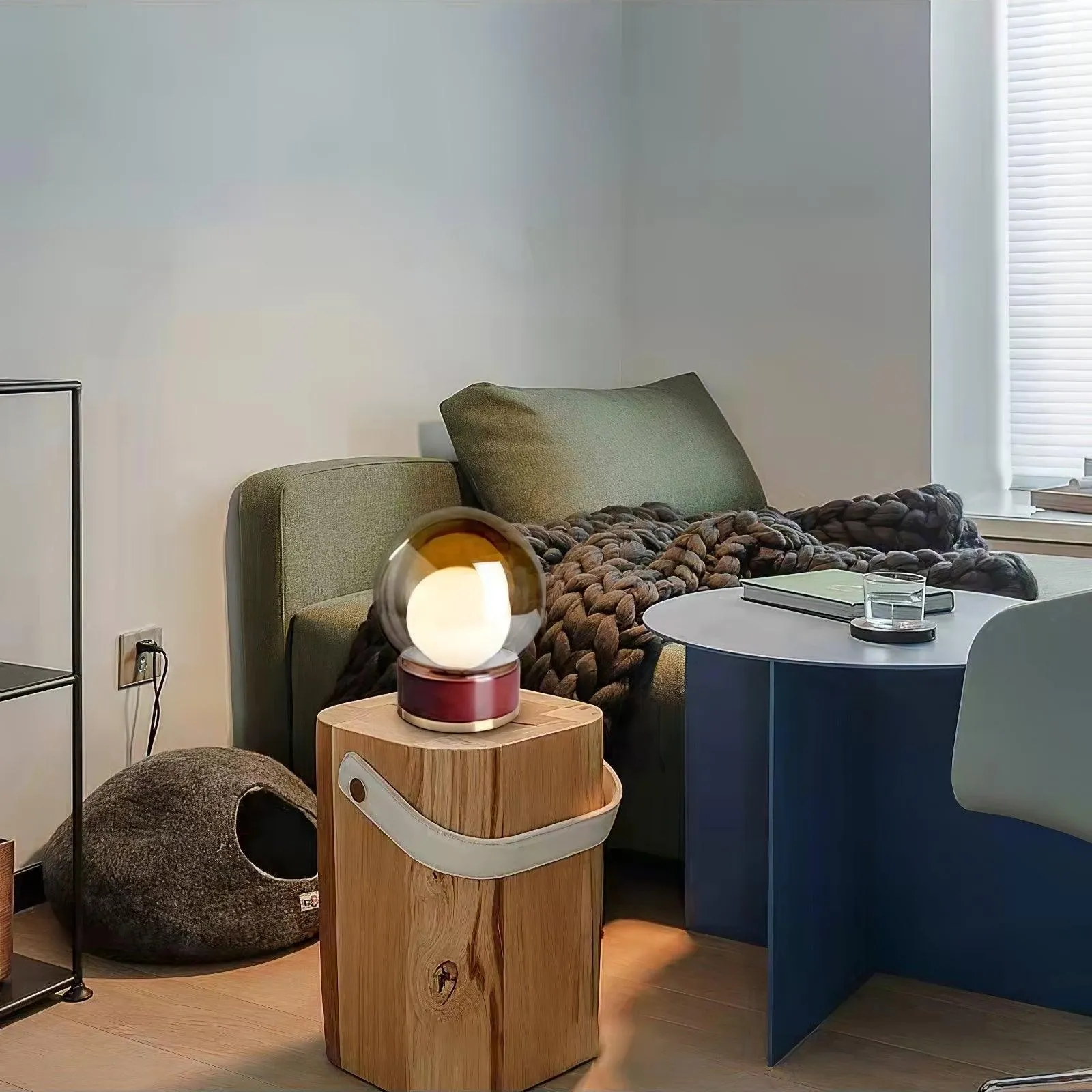 Simple Creative Wood Orb Table Lamp KL615