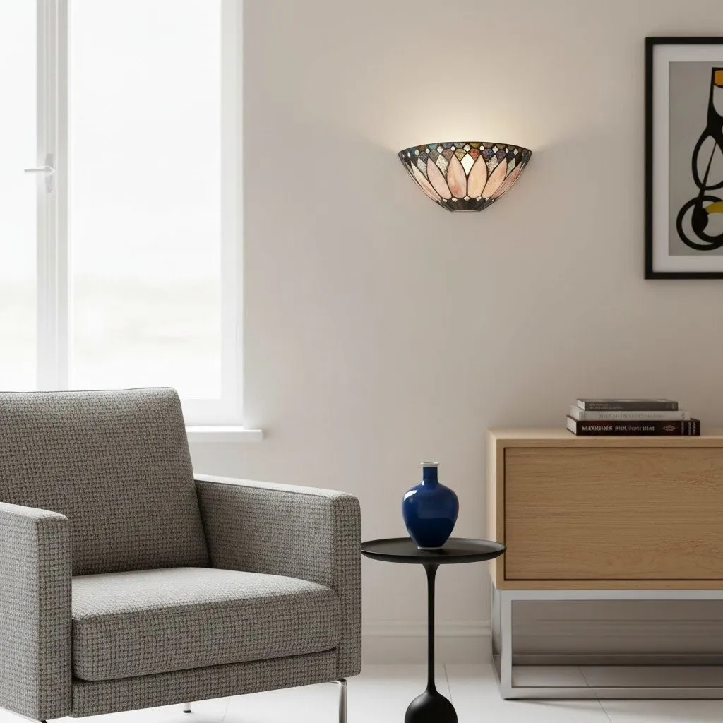 TF Brooklyn Textured Glass Wall Sconce - Elegant Retro Sconce for Living Room or Corridor KL1762