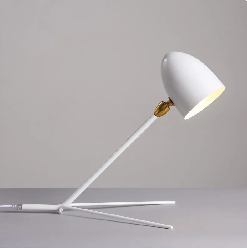 Geometric Metal Frame Tripod Table Lamp - Minimalist Modern Accent Light for Bedroom or Office