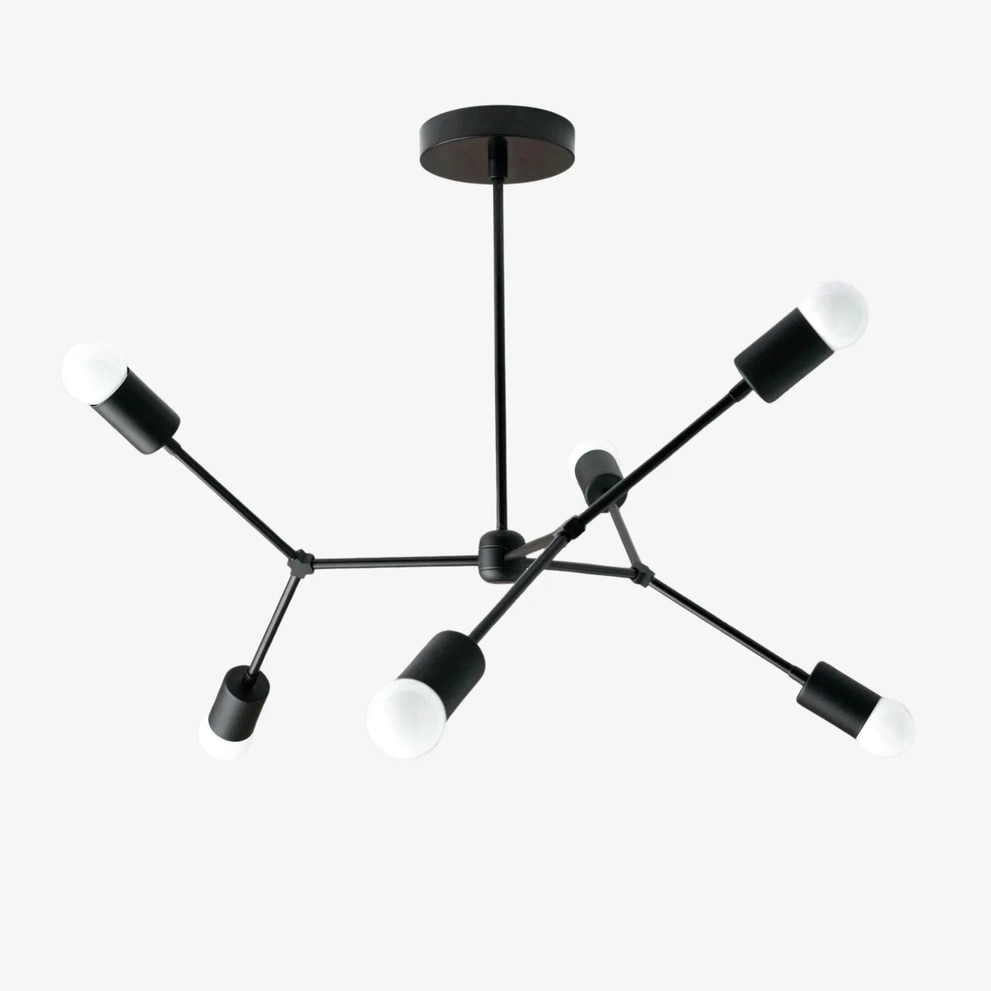Mobilux Line Industrial Geometric Chandelier - Chrome Nickel Ceiling Light KL1415