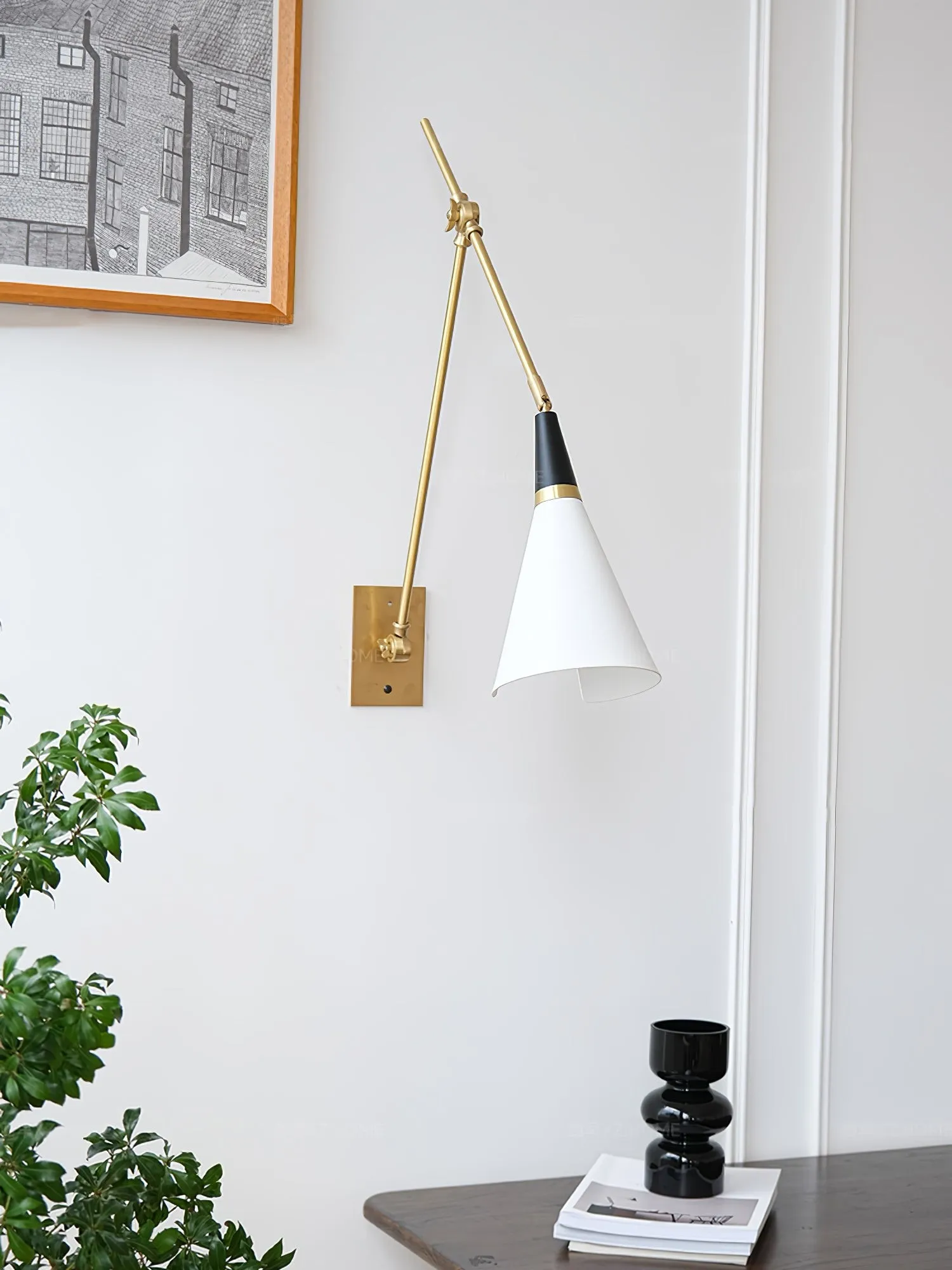 Vintage Metal Adjustable Swing Arm Wall Lamp KL842