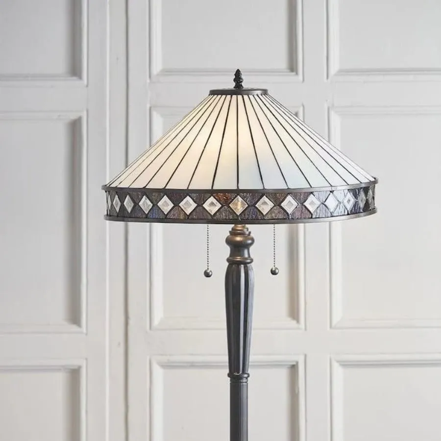 TF Fargo Geometric Art Deco Tiffany Floor Lamp for Living Room Corner Lighting KL1808