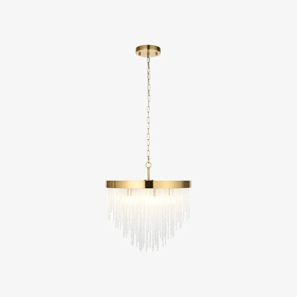 Cavara Multi-Tier Glass Rod Chandelie - Tiered Brass Pendant for Dining and Entry KL1834
