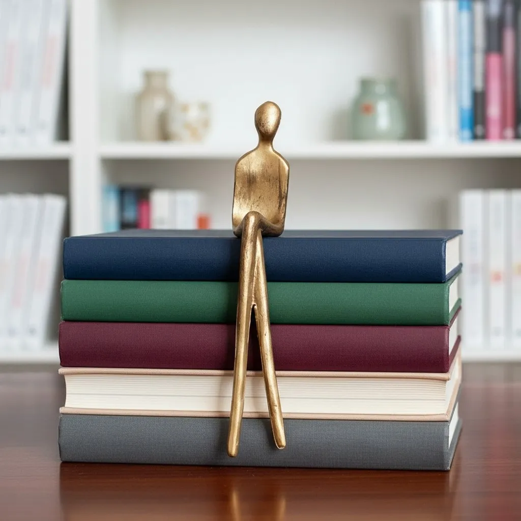 Floxo Abstract Human Figurine And Lazy Dog Sculpture - Nordic Minimalist Metal Decor Shelf And Desk Styling KL2346