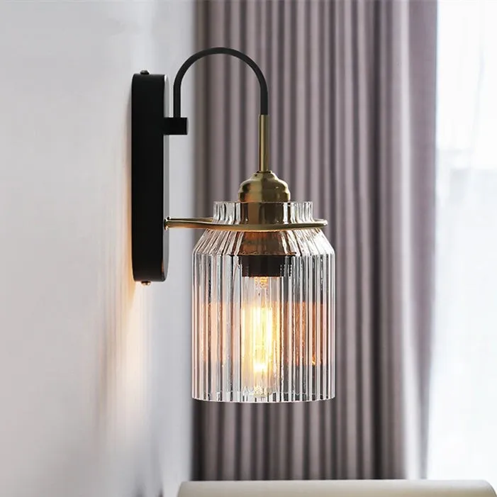 Nordic Columnar Glass Mirror Front Wall Lamp KL529