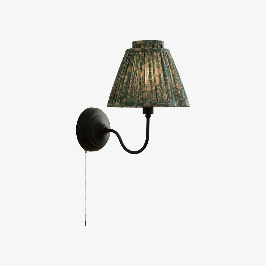 Solmire Contemporary Wall Light - Tailored Fabric Metal Wall Fixture for Bedroom and Hallway A23