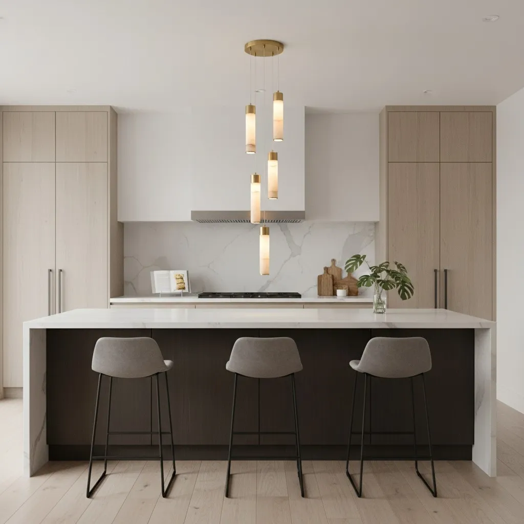 Solaryx Minimal Cylindrical Silhouette Pendant Light - Modern Style Lamp for Kitchen KL2282
