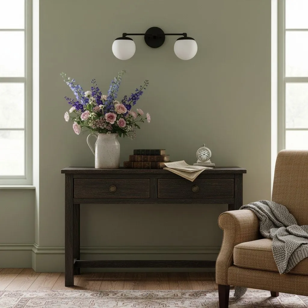 Glorica Glass Vanity Light - Art Deco Brass Wall Globe Fixture Modern KL1500