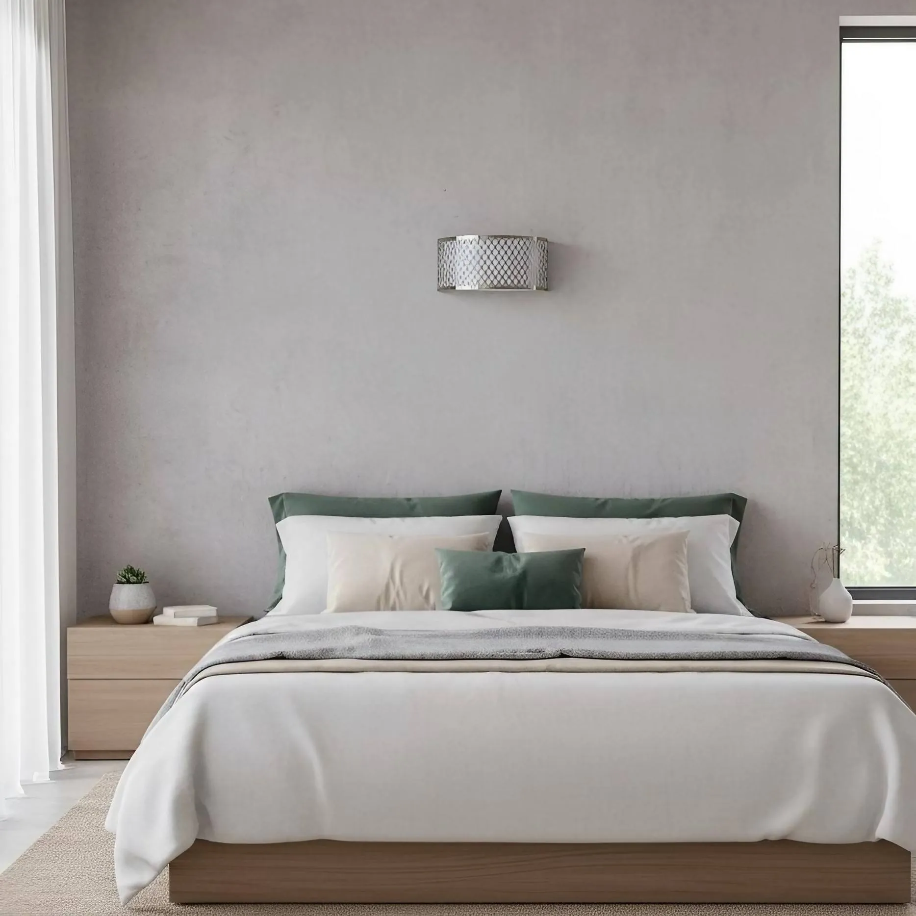 Liorin Fretwork Wall Light - Modern Curved Metal and Fabric Shade Sconce for Hallway or Bedroom KL1949