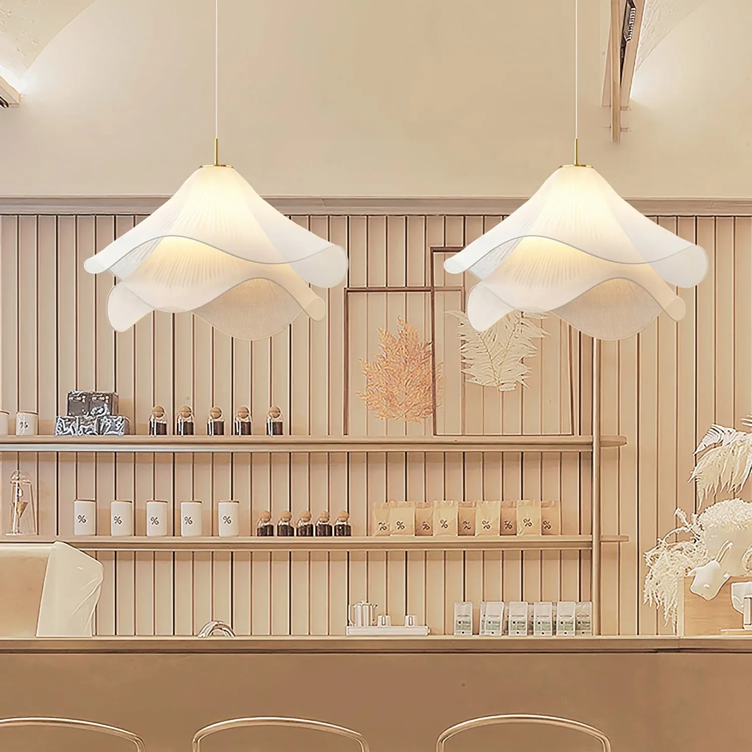 Ethereal Bloom Sculptural Fabric Pendant Light – Modern Floral-Inspired Lighting for Dining & Living Space KL1160