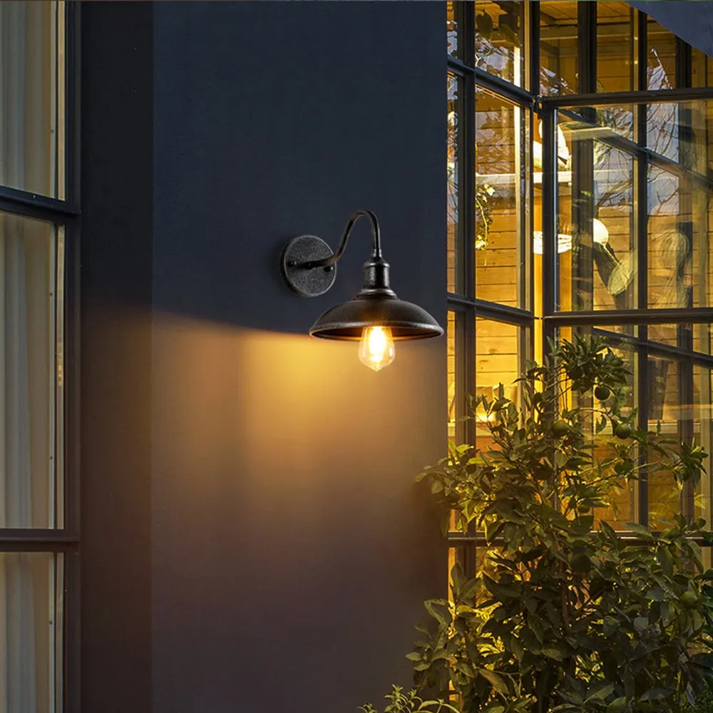 Retro Industrial Bowl Shaped Outdoor Waterproof Wall Light KL810