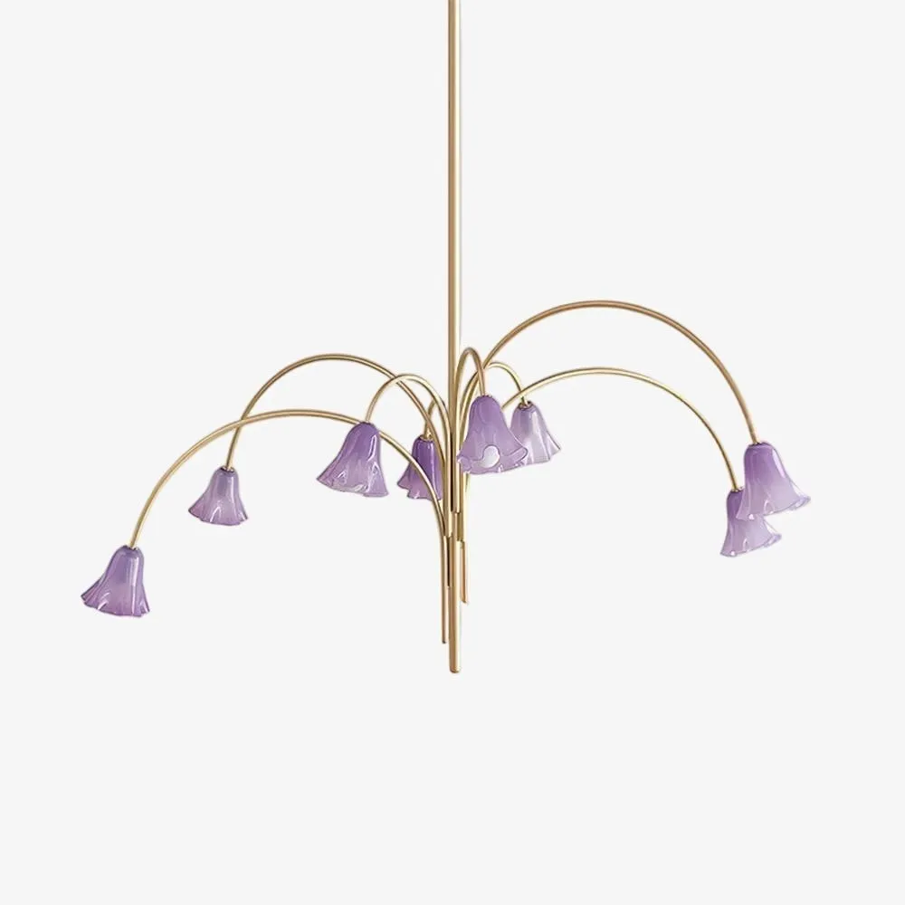 Bellina Modern Romantic Chandelier - Botanical Lily Design with Glass Flowers KL1449