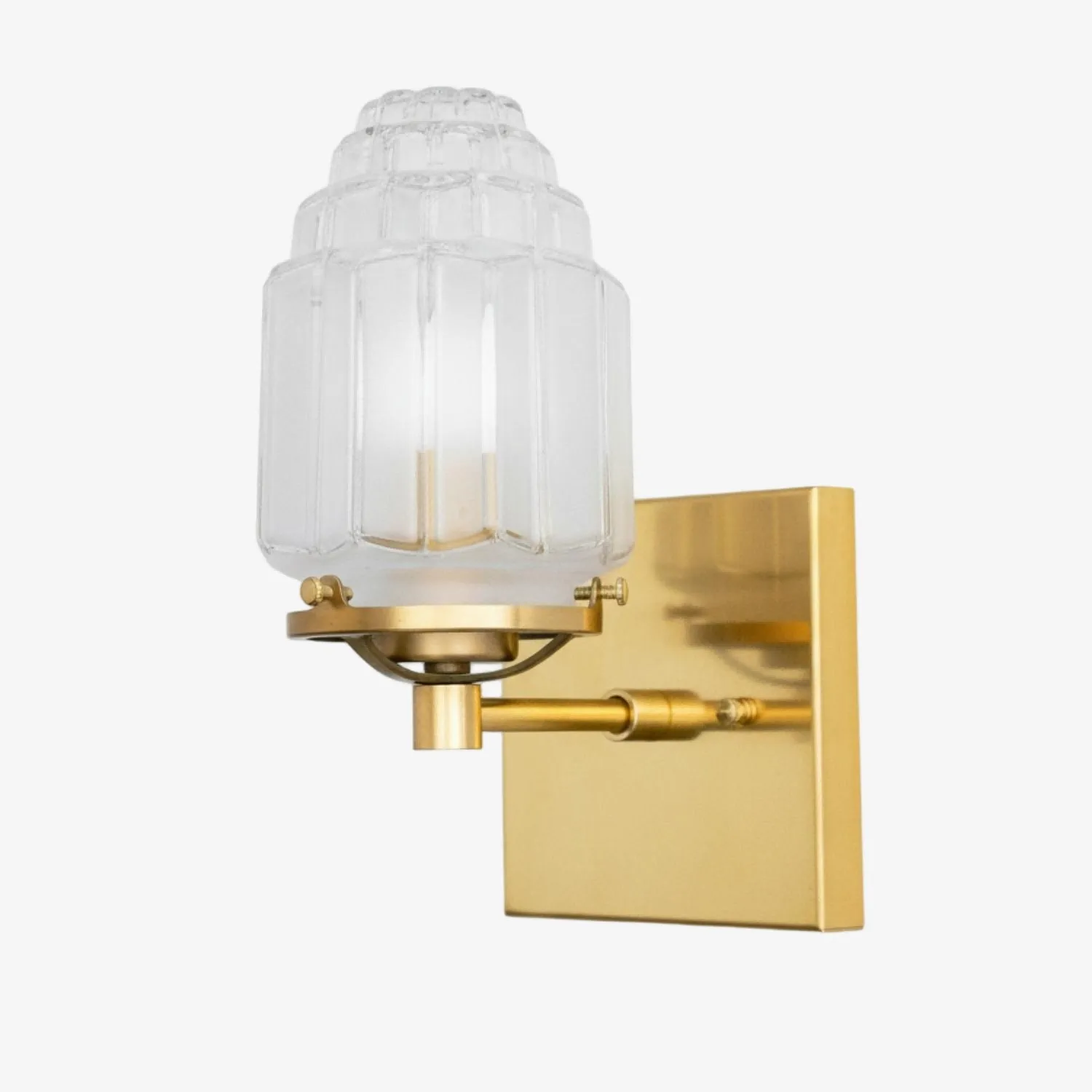 Tierlux Glass Art Deco Wall Sconce - Glass Frosted Globes with Skyscraper Globe KL1444