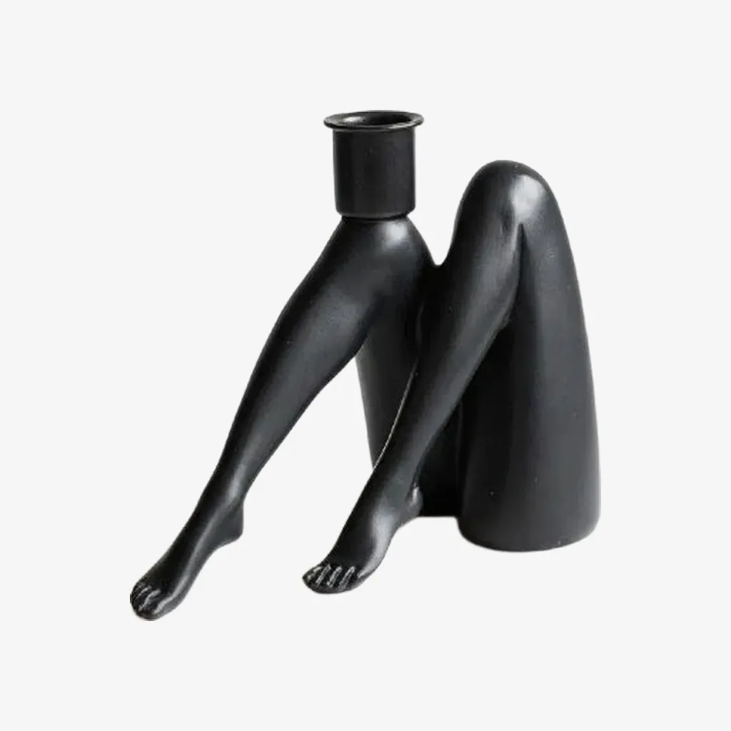 Kickra Sculptural Leg Base Candle Holder - Modern Artistic Design Table Or Living Room Decor KL2204