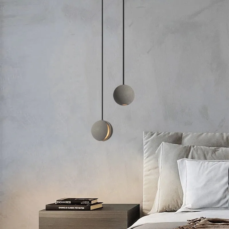 Minimalist Moon Cement Led Pendant Light KL199